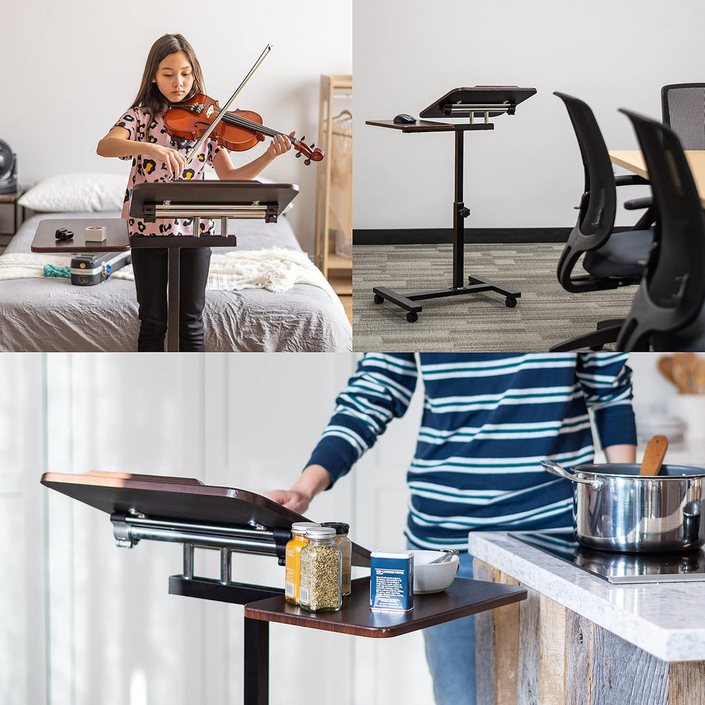 Brown Adjustable Height Standing Desk Cart K494
