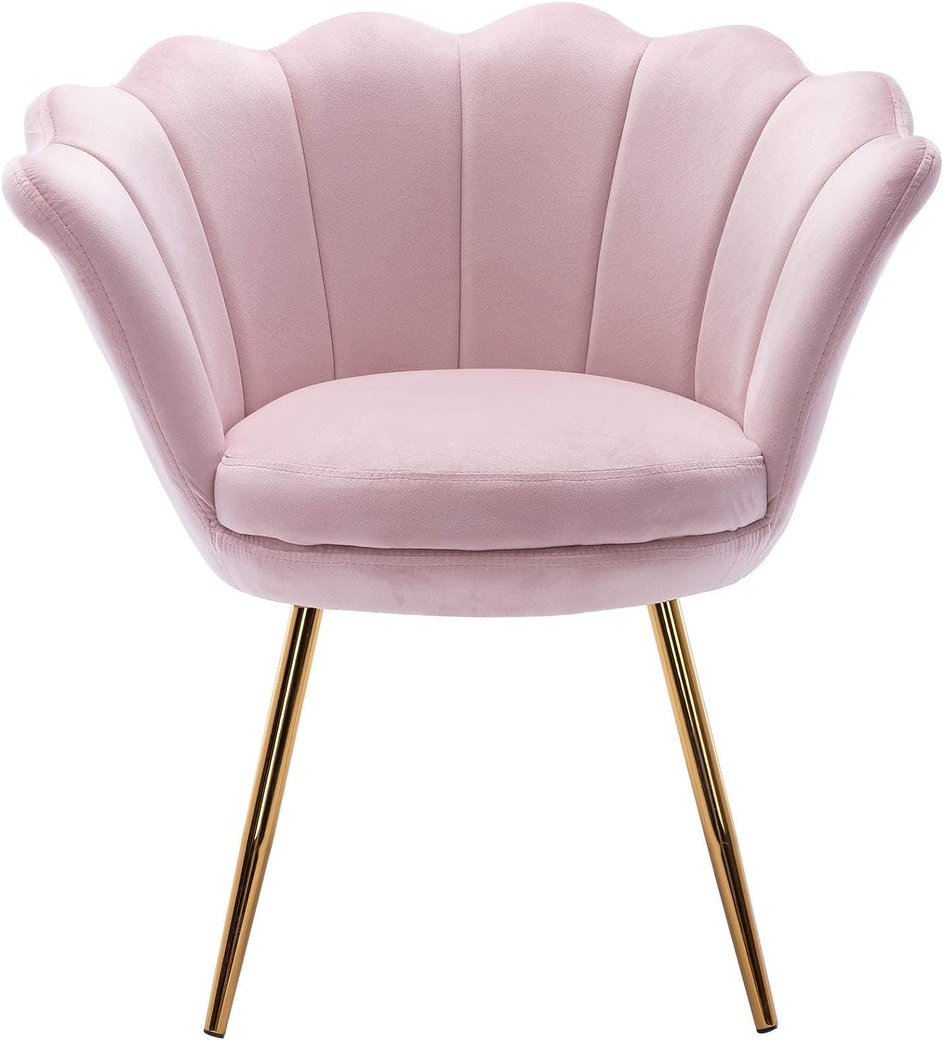 Light Pink Velvet Upholstered Vanity Chair with Gold Metal Legs O4992