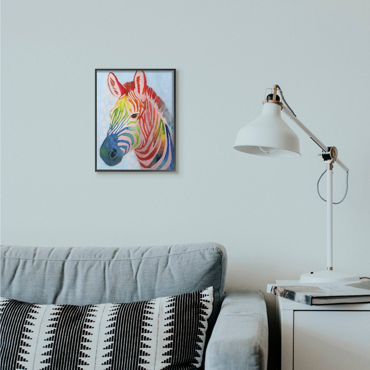 Colorful Abstract Zebra Drawing, 24 x 30 U731