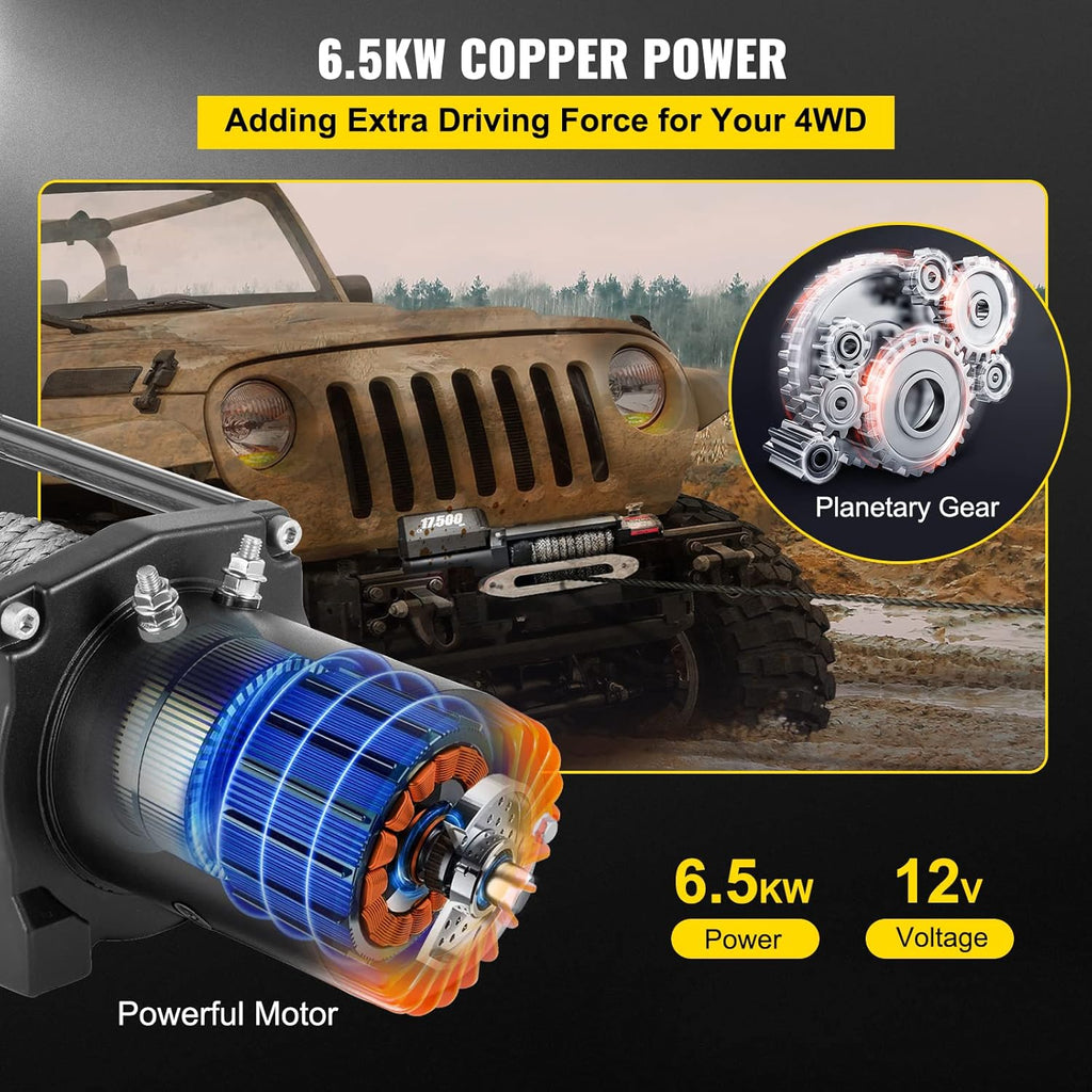 17500lb 12V Electric Winch with Wireless Remote Control N9944