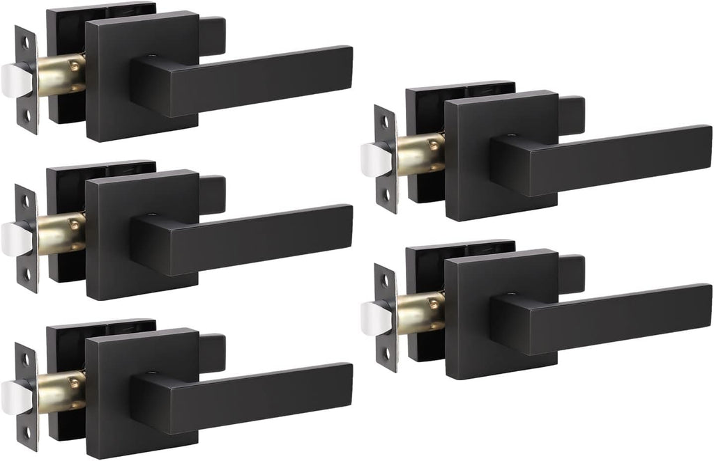 Matte Black Interior Door Leversets, 5 Pack Q842063