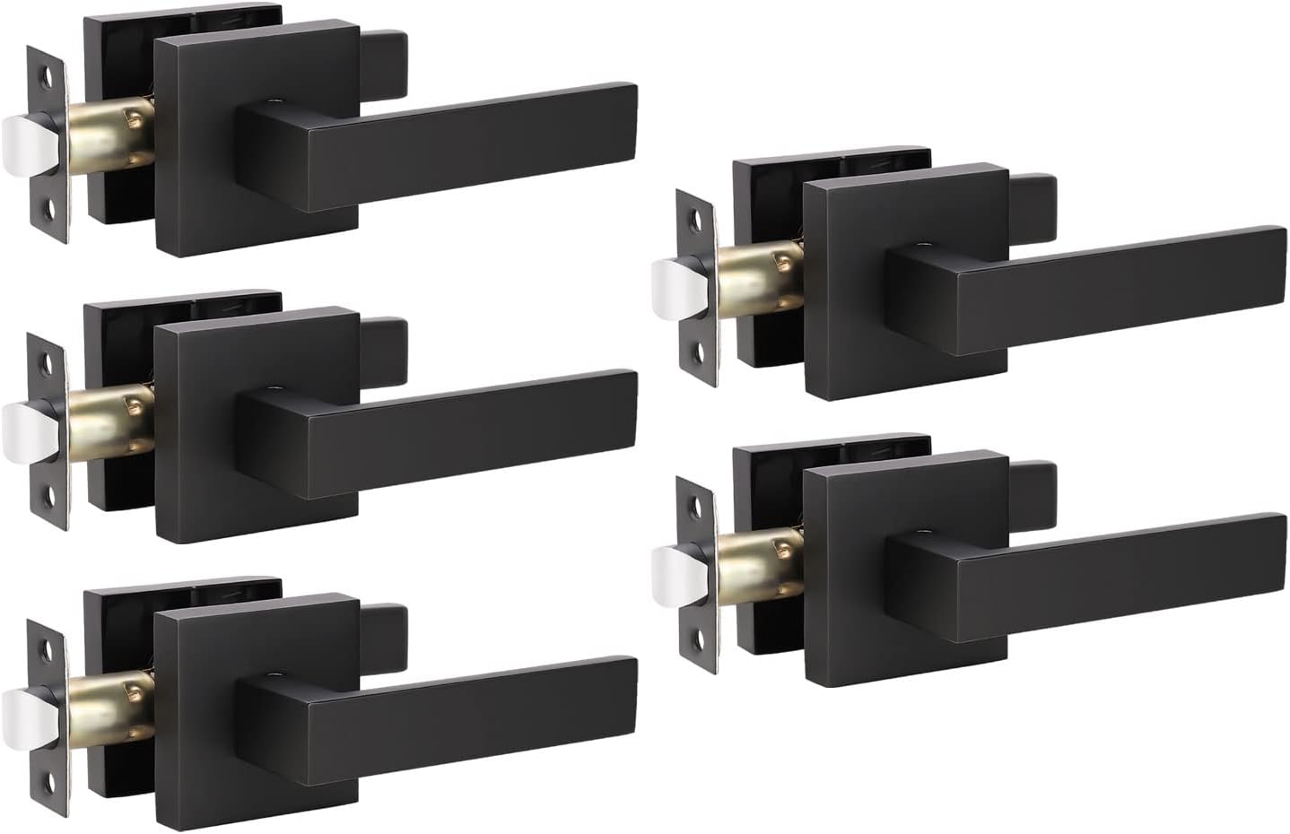 Matte Black Interior Door Leversets, 5 Pack Q842063