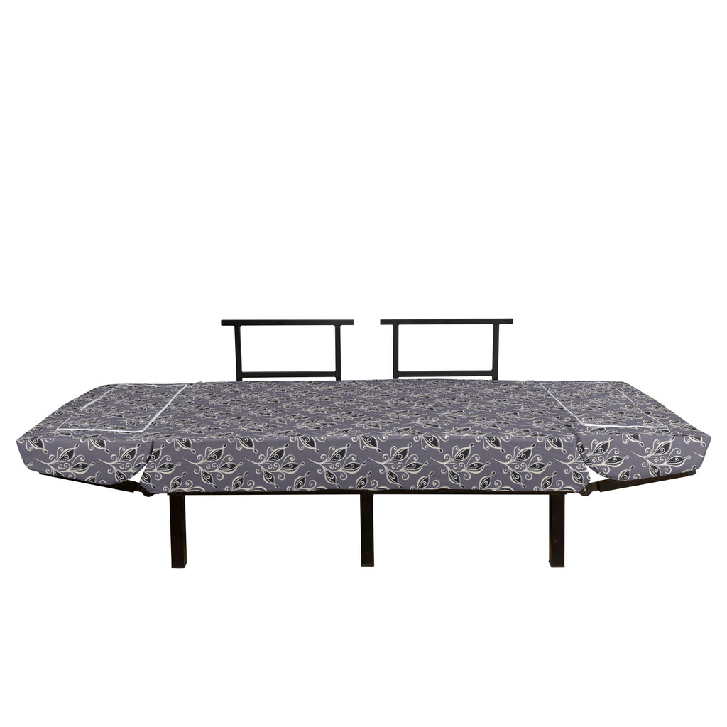 Dimgrey Black Beige Metal Frame Upholstered Futon Sofa M340