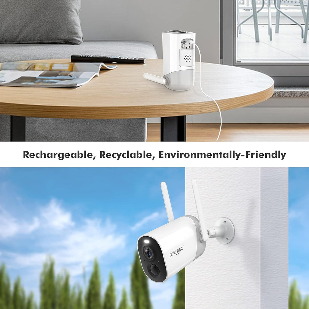 Wireless Outdoor Security Camera with Spotlight & Siren, 1080P Battery Powered, AI Motion Detection, 2-Way Audio, Color Night Vision, IP66 Weatherproof N5904