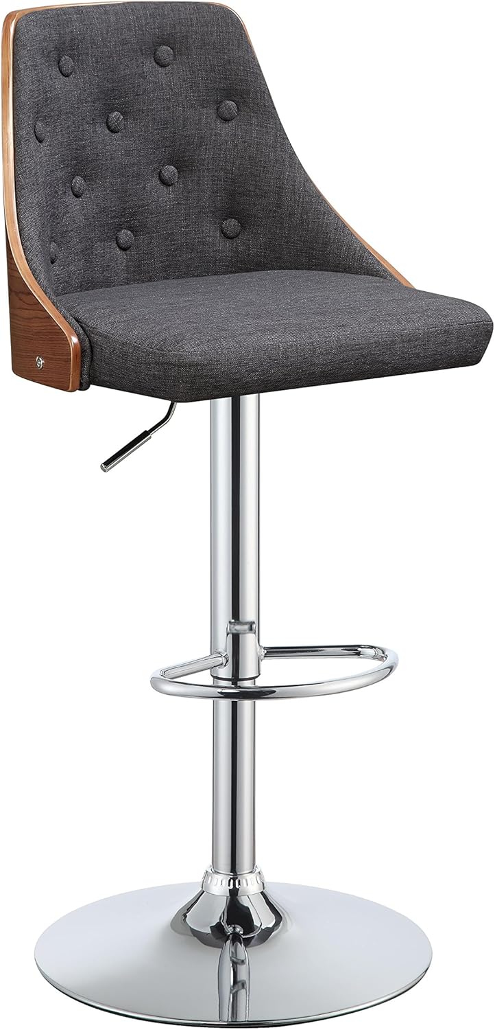 Linen Walnut Adjustable Swivel Stool U118