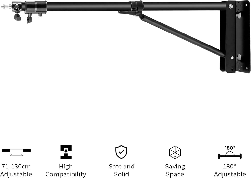 Wall Mount Boom Arm with Triangle Base, Adjustable Camera Mount W224246