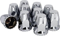 Chrome ABS Threaded-on Lug Nut Covers with Flange 33mm and 32mm (20pcs) Pack of 2 I65901