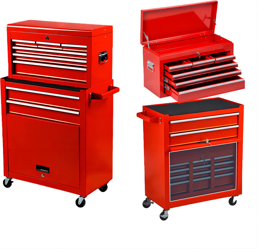 8-Drawer Rolling Tool Chest with Locks (Red) G852