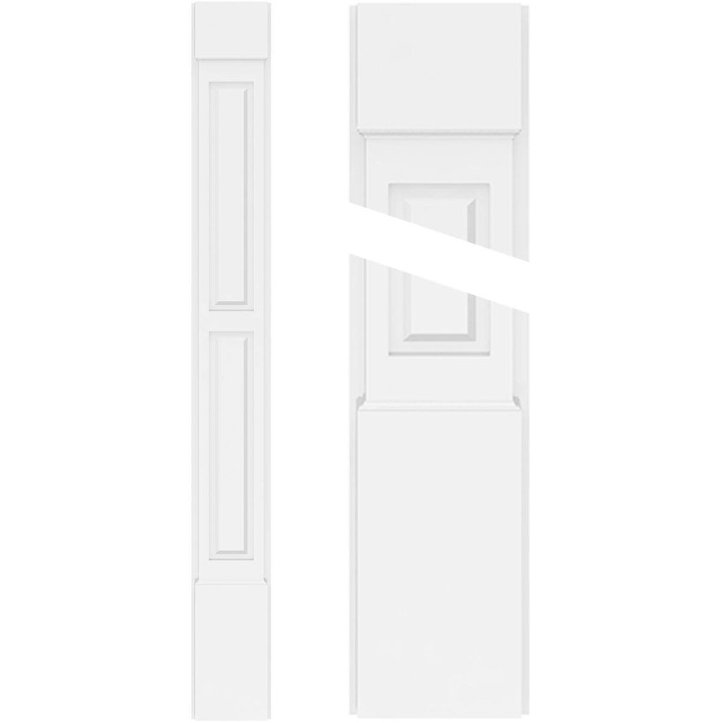 Two Equal Raised Panel PVC Pilaster (Pair) J482