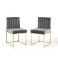 Charcoal Performance Velvet Dining Chair Set of 2 I65953