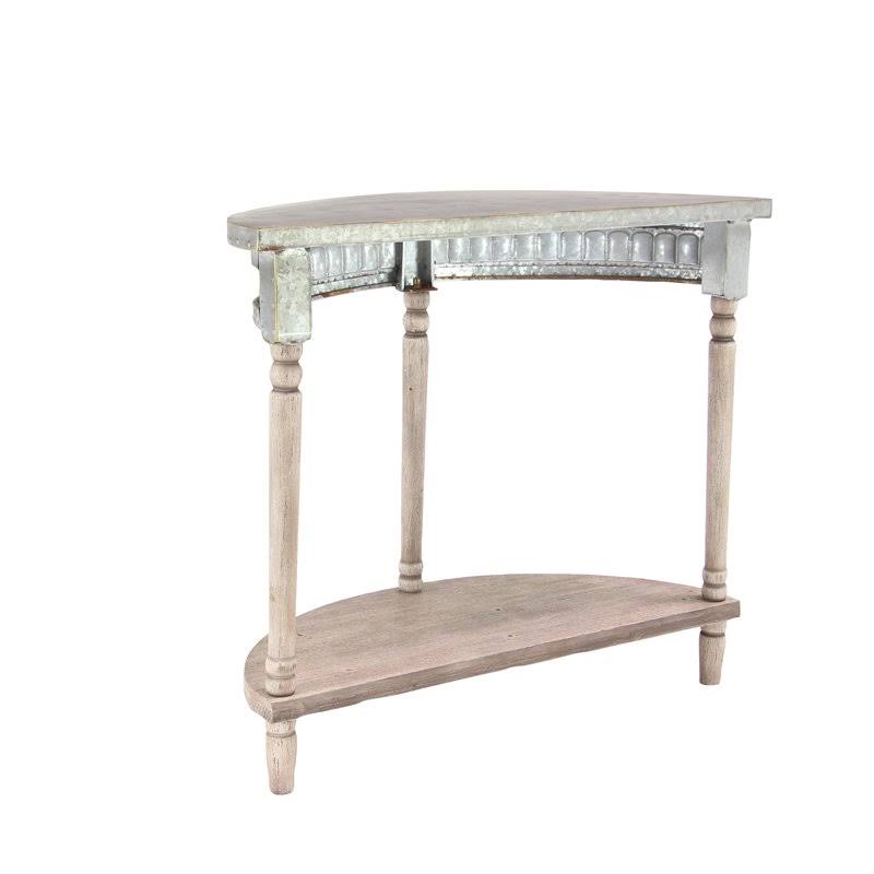 Beige Farmhouse Metal Console Table A15278