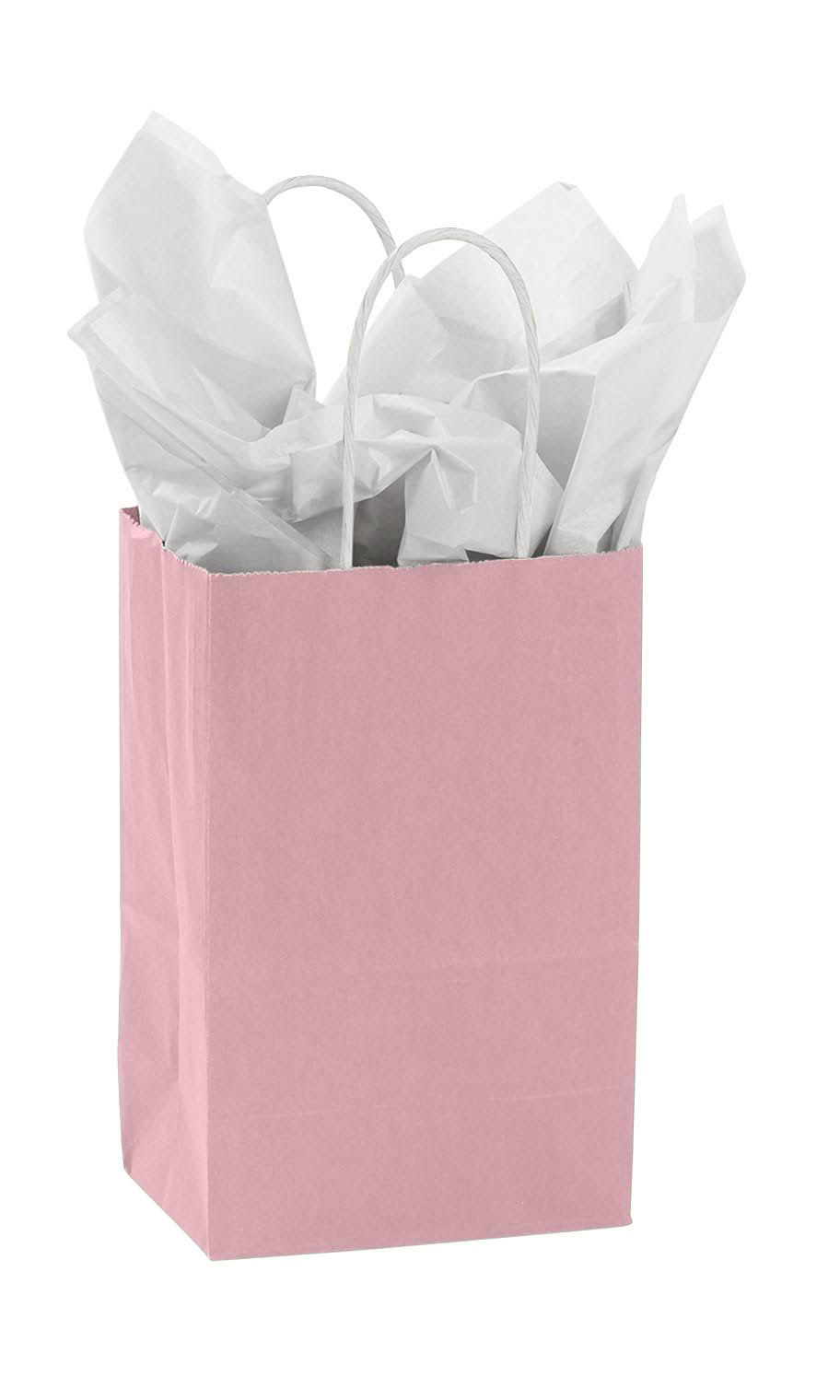 Small Pink Paper Shopping Bags - Case of 100 B609879