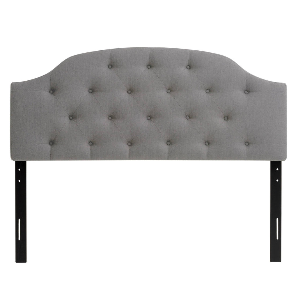 Tufted Light Gray Fabric Headboard G2368