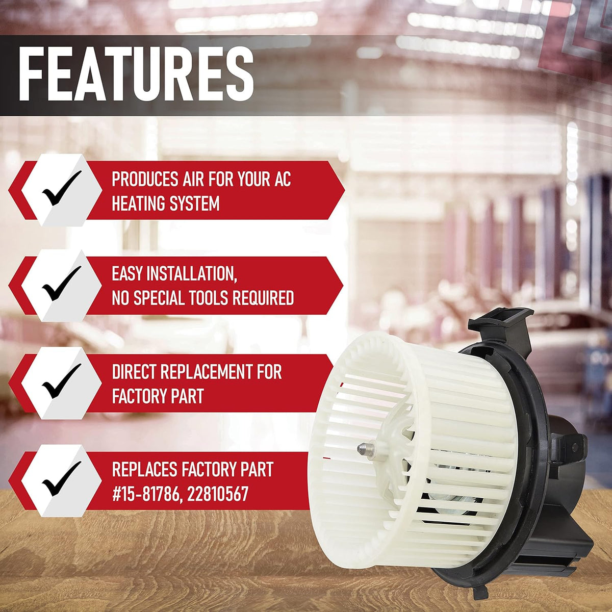 AC Heater Blower Motor with Fan, Pack of 2 P469