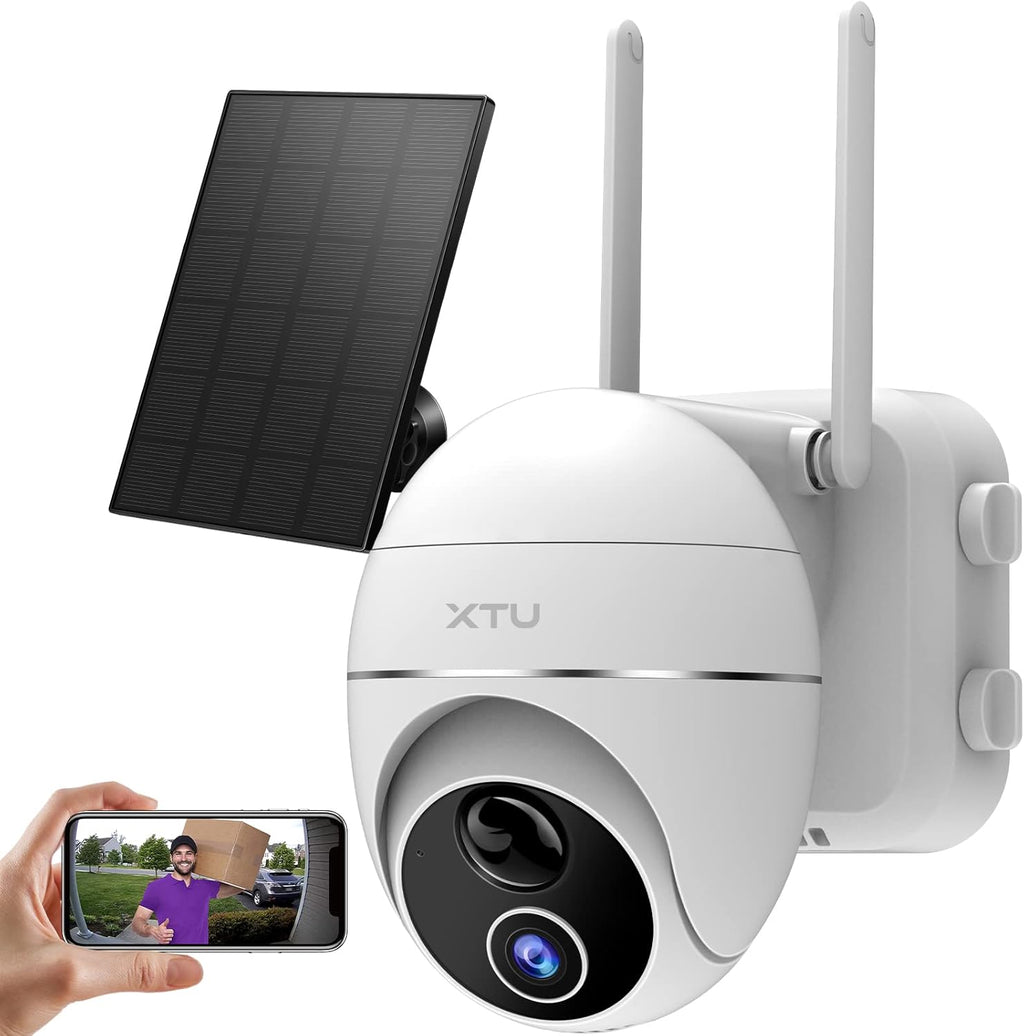 Solar Security Camera Outdoor Wireless WiFi 360° Rechargeable Solar Powered 1080P Night Vision PIR Motion Detection 2 Way Audio IP66 A21207