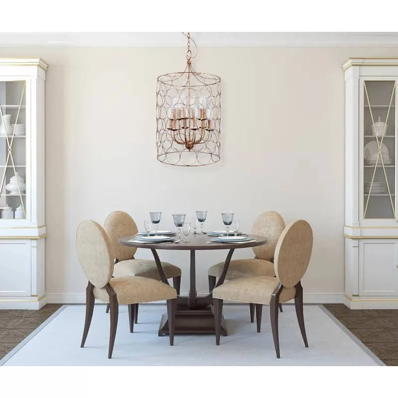 12-Light Candle Style Drum Chandelier Gold P2040