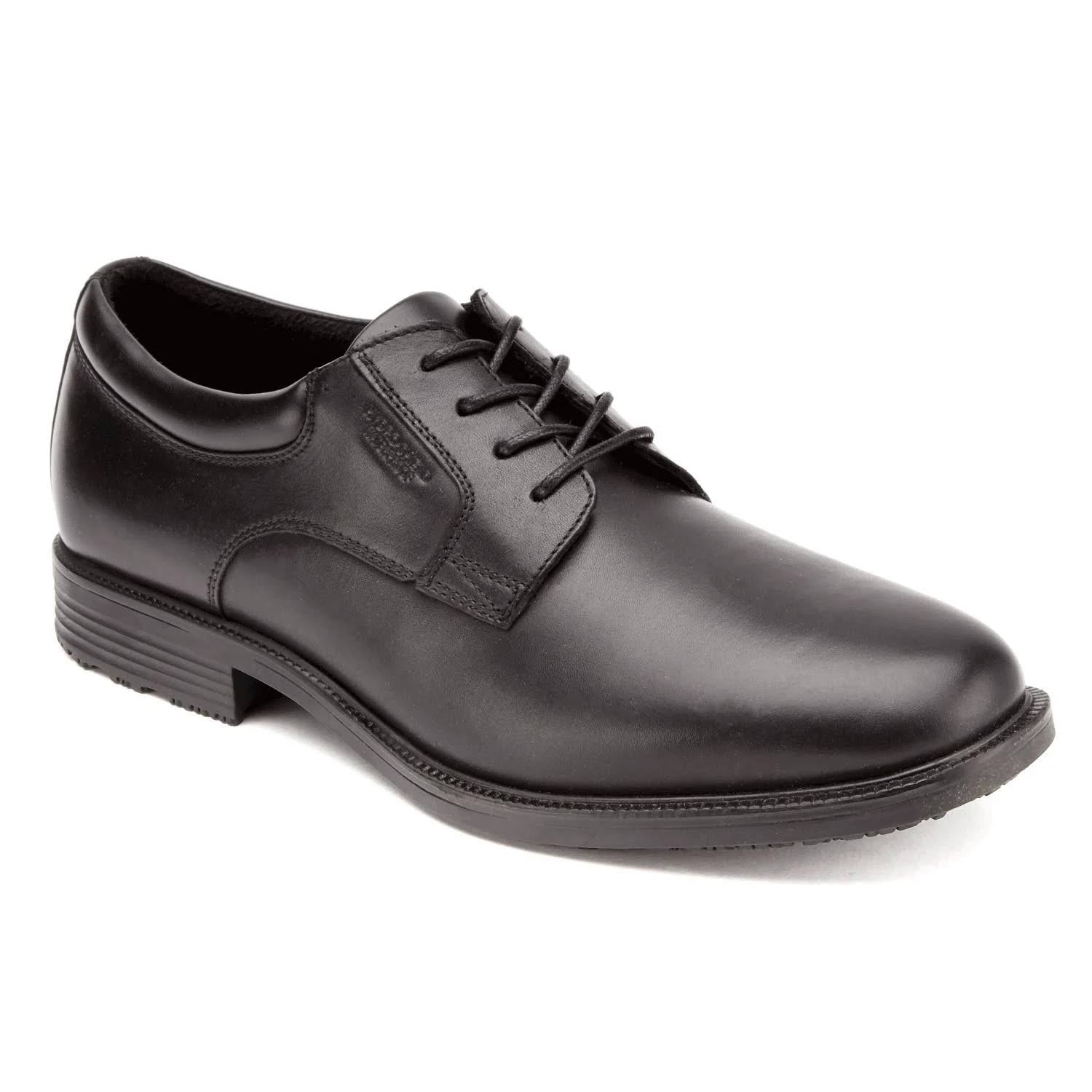 Black Plain Toe Derby Shoes Q48781