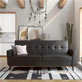 Olive Green Linen Sofa Futon with Storage T497365