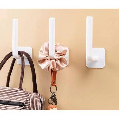 White 12 Pack Self Adhesive Hooks D1102