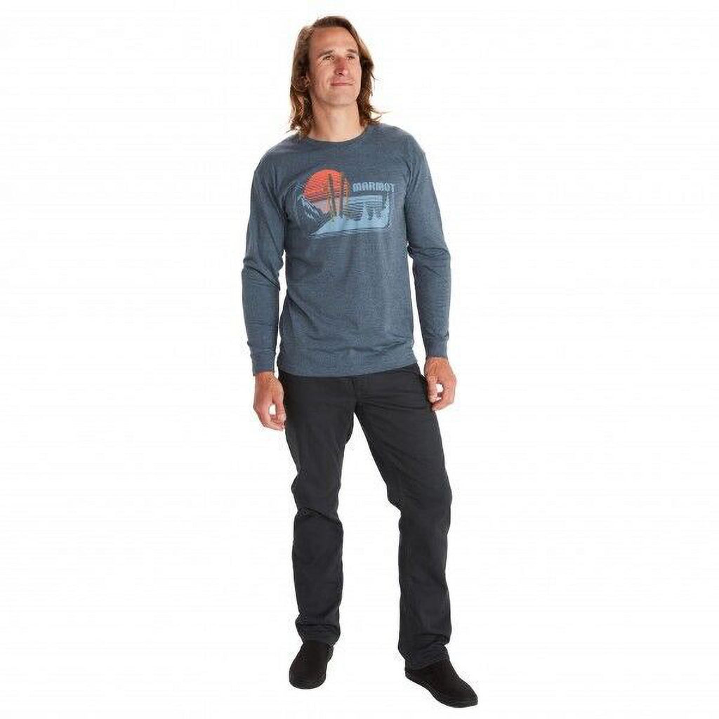 Navy Heather Men's Long Sleeve Graphic T Shirt J95567