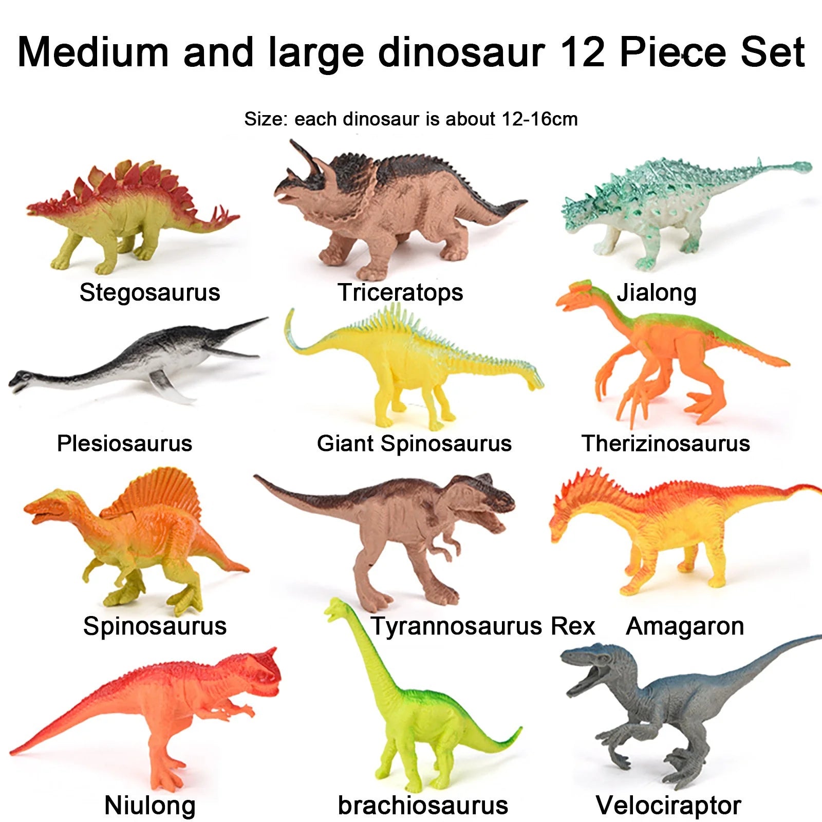 12Pcs Dinosaur Action Figures Playset Toys I874295