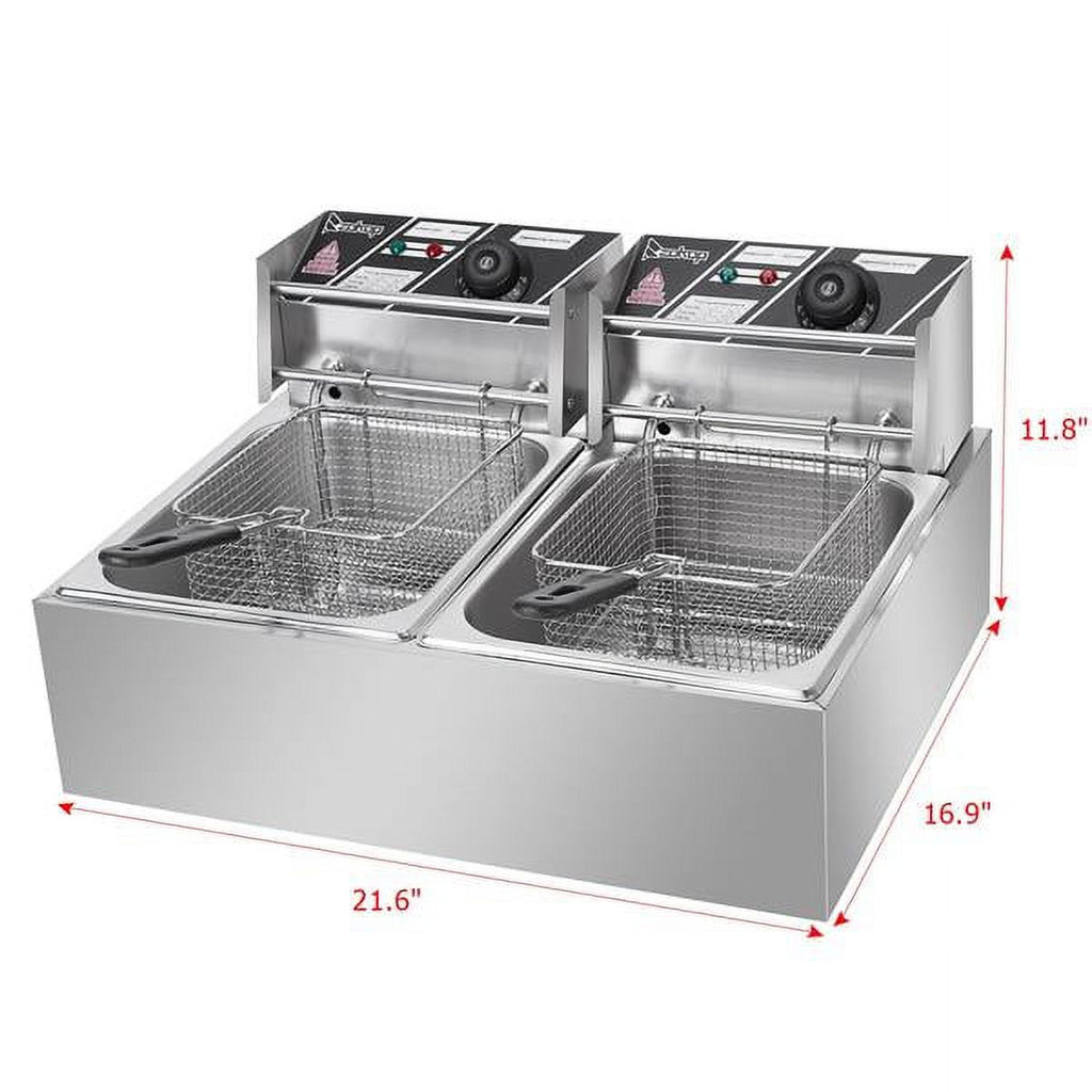 5000W 12L Dual Tanks Electric Deep Fryer with 2 Basket Q514