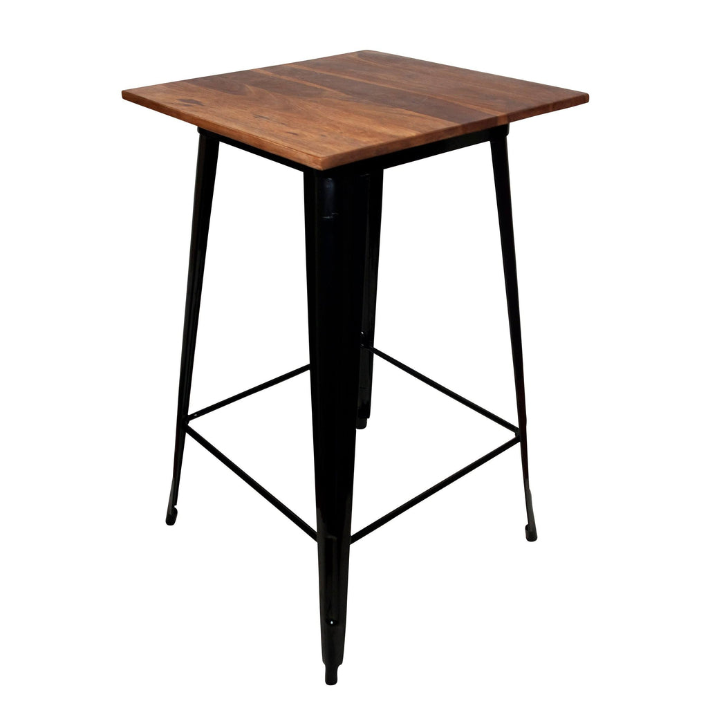 Sheesham and Metal Pub Height Table D967