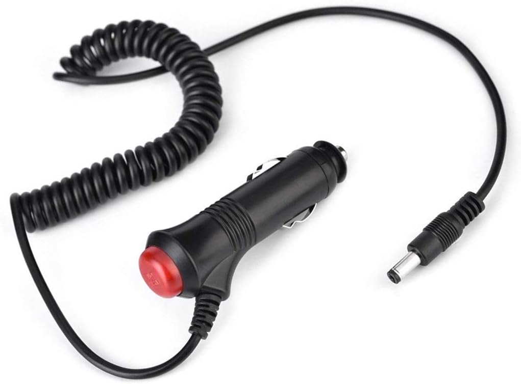 DC 5.5x2.1mm Car Charger 12V 24V Cigarette Lighter Power Supply Adapter Cable with Switch Button F8928