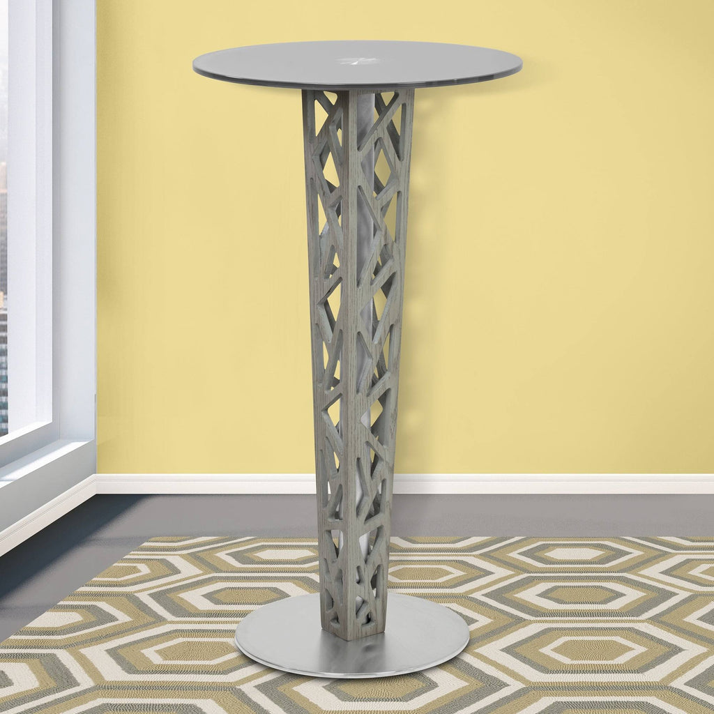 Crystal Walnut Bar Table T1524