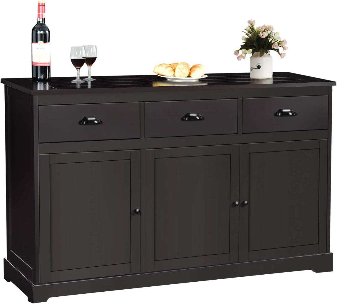 White Sideboard with 2 Cabinets and 3 Drawers U306