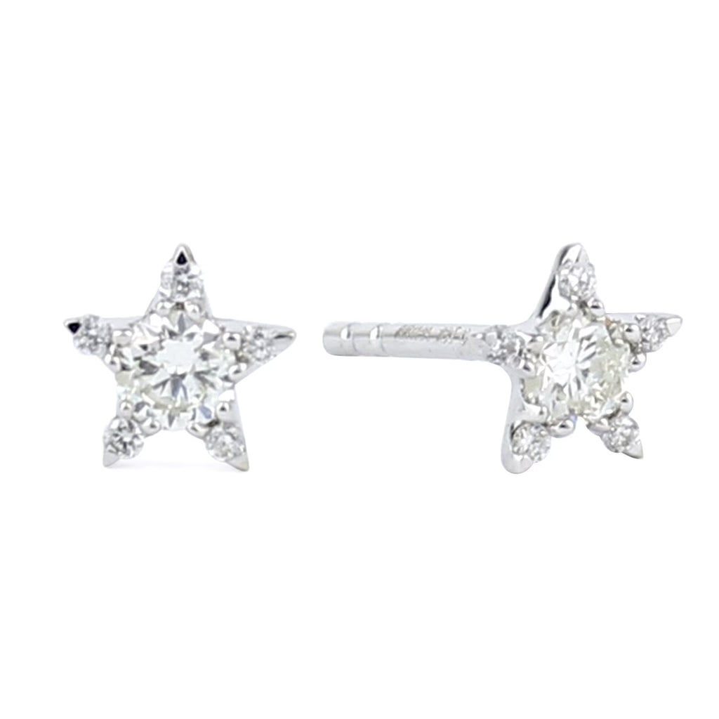 18k White Gold Star Stud Earrings R797555