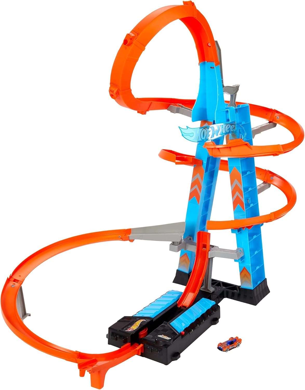 Hot Wheels Sky Crash Tower Track Set with Motorized Booster S96840