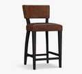 Leather Counter Height Bar Stool, Black Leg, Espresso S6186