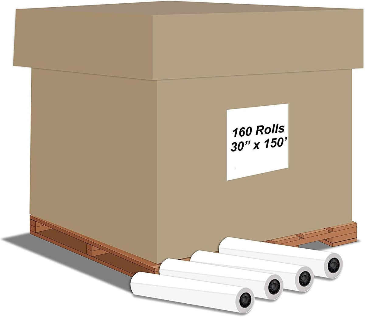 30” x 300’ CAD Rolls 92 Bright 20lb Ink Jet Bond Paper with 2" Core S531