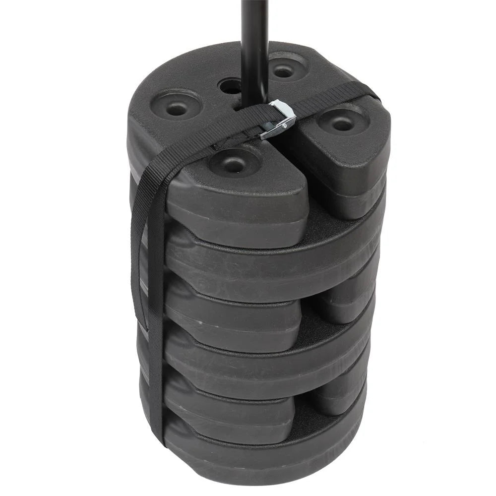 6pcs Tent Shade Canopy Water Fillable Weight Plates Black X66334