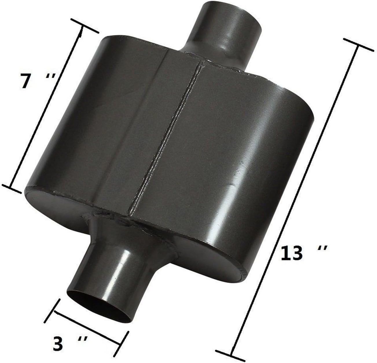 Pair of Single Chamber Performance Race Muffler 3" Center Universal Steel Muffler Pack of 2 Z817