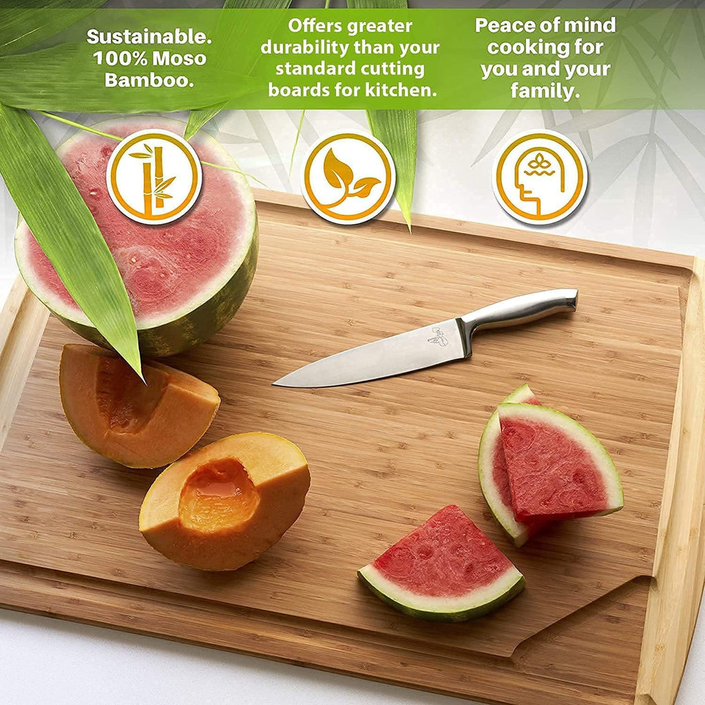 Bamboo Cutting Board with Handles and Juice Groove, Pack of 2 M241587