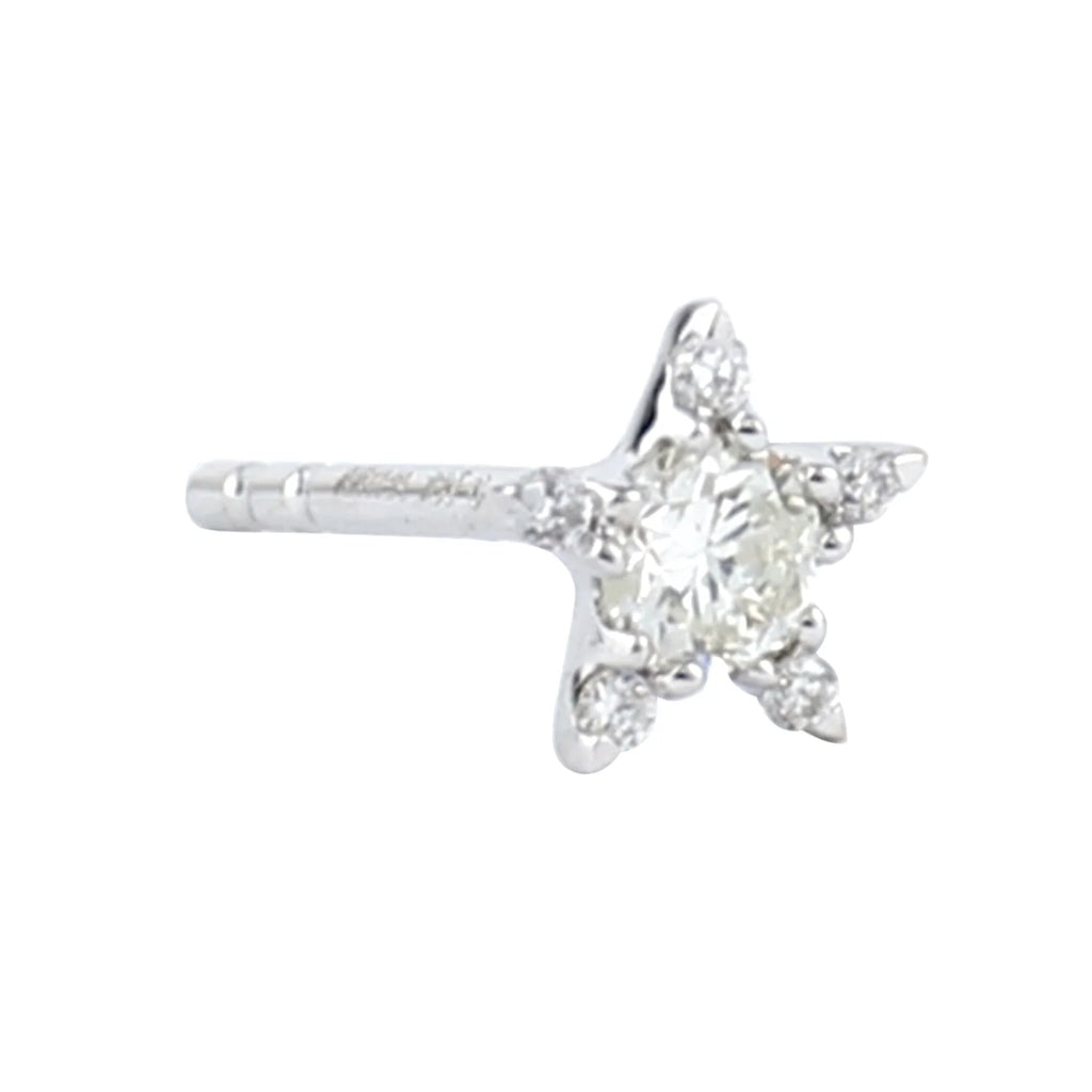 18k White Gold Star Stud Earrings R797555