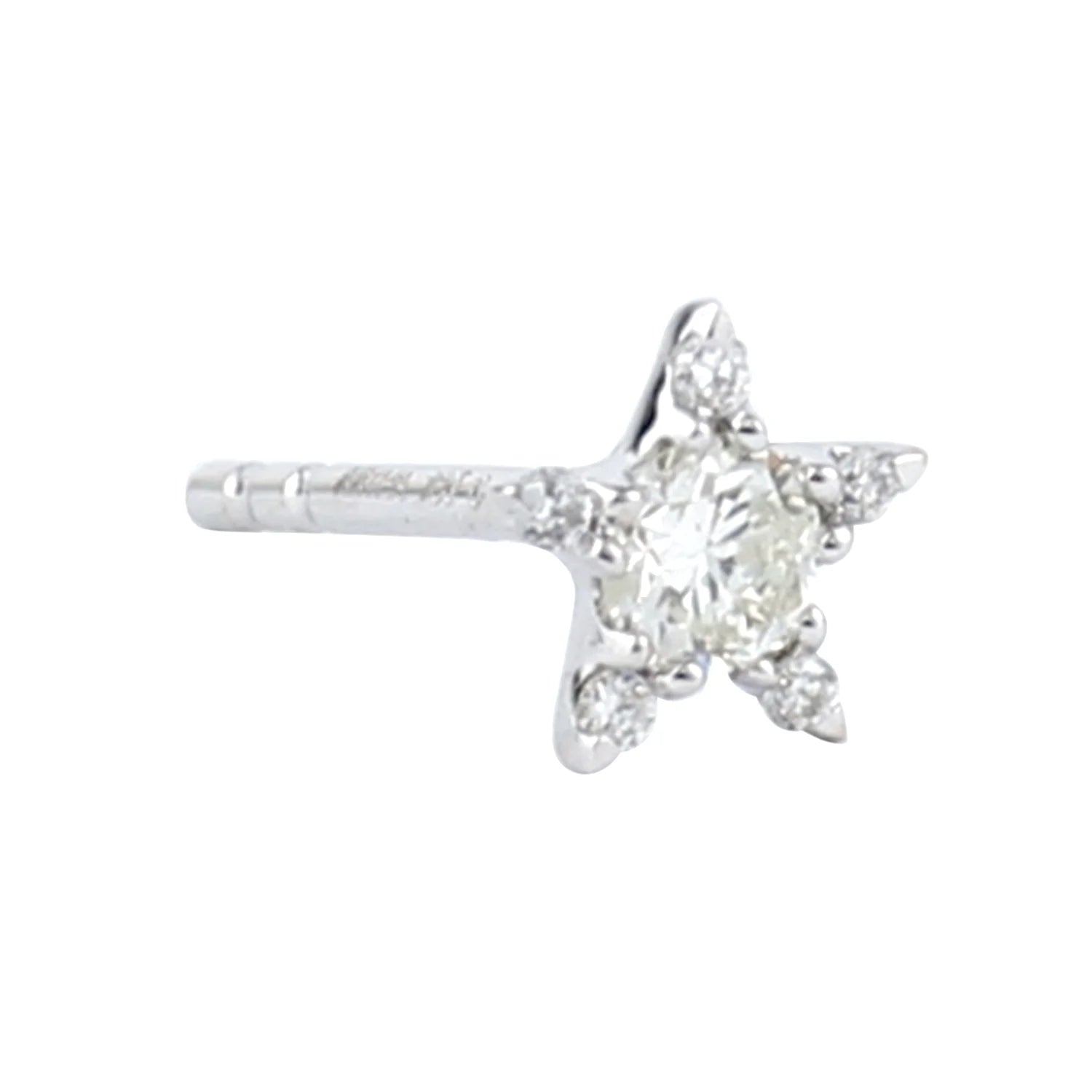 18k White Gold Star Stud Earrings R797555
