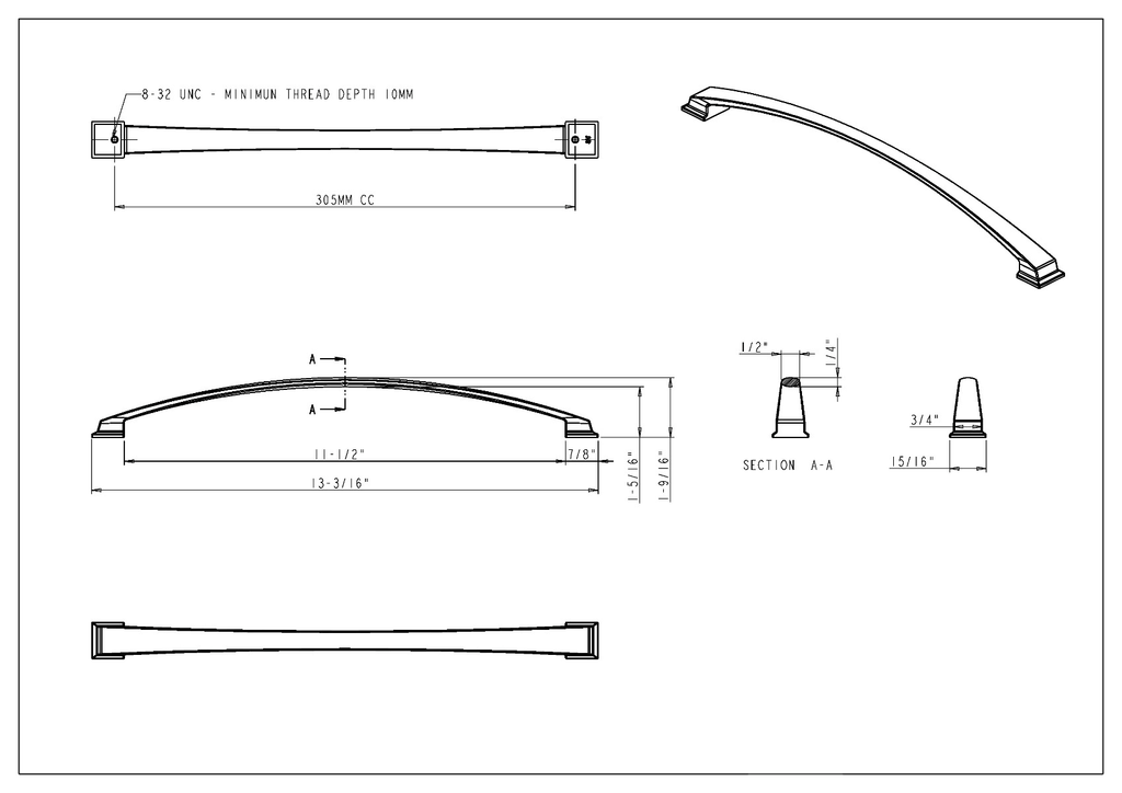 Roman Cabinet Pull Satin Nickel N32759