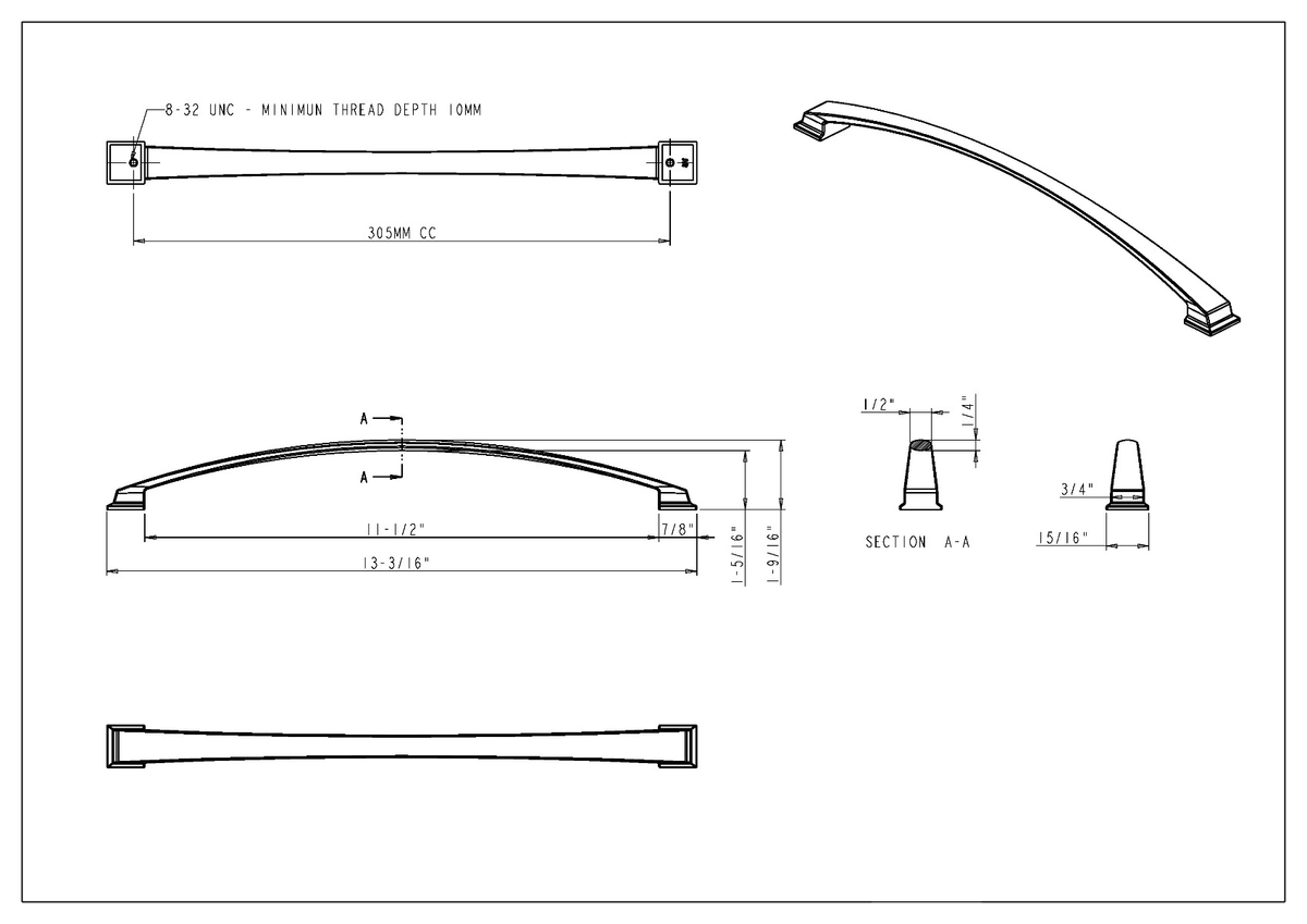Roman Cabinet Pull Satin Nickel N32759