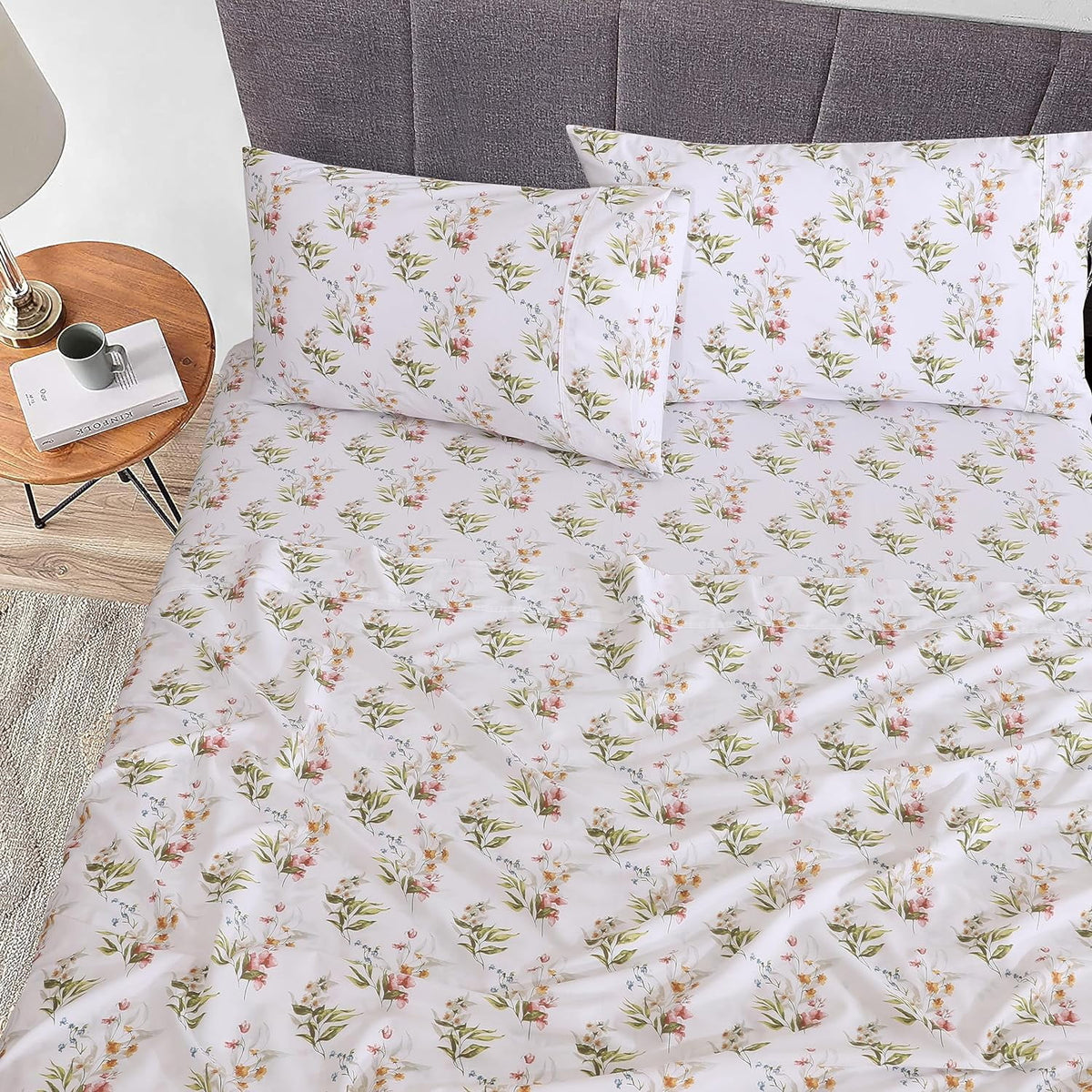 Split King 100% Cotton Percale 5-Piece Deep Pocket Sheet Set X4907