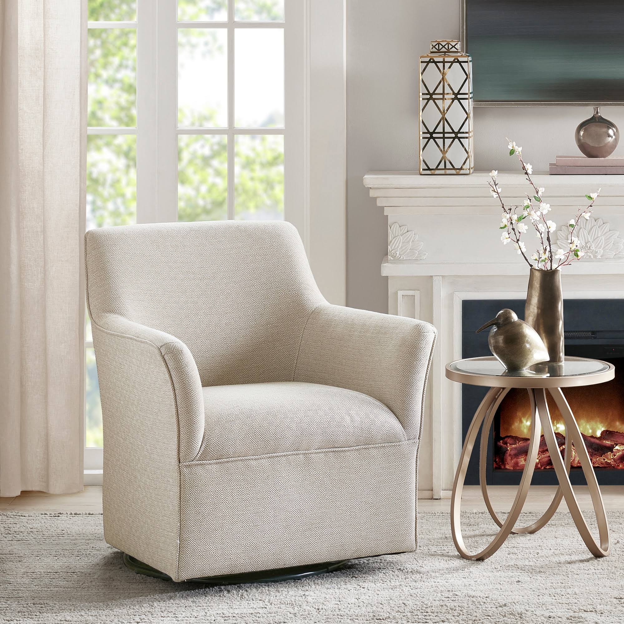 Cream Swivel Glider Chair X536