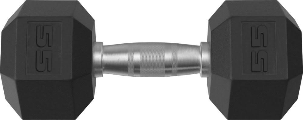 55-lb Hex Rubber Coated Dumbbell A197049