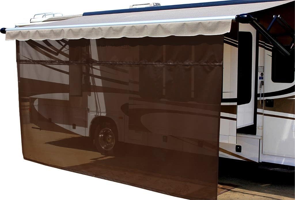 Solar Mesh Sunscreen for 12V Electric RV Awning, 10' x 6', Black Z406
