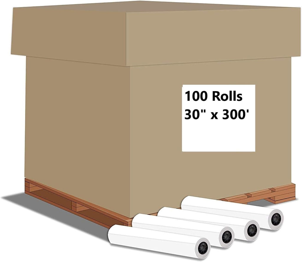 30” x 300’ CAD Rolls 92 Bright 20lb Ink Jet Bond Paper with 2" Core S531