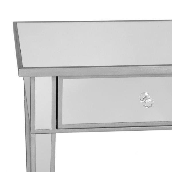 Matte Silver Storage Console Table Y43843
