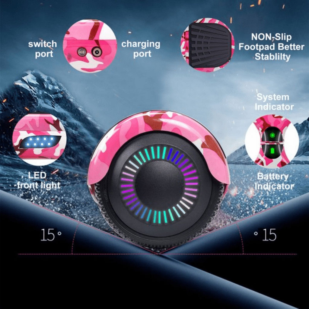 6.5'' Self Balancing Electric Scooter with Bluetooth Speaker and Lights O7768
