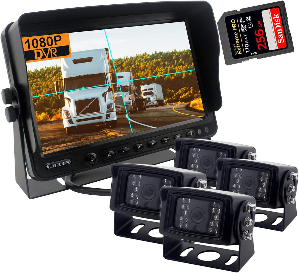 9 inch Split Screen Backup Camera System with DVR Recording, 1080P Car Camera x 4 S758675