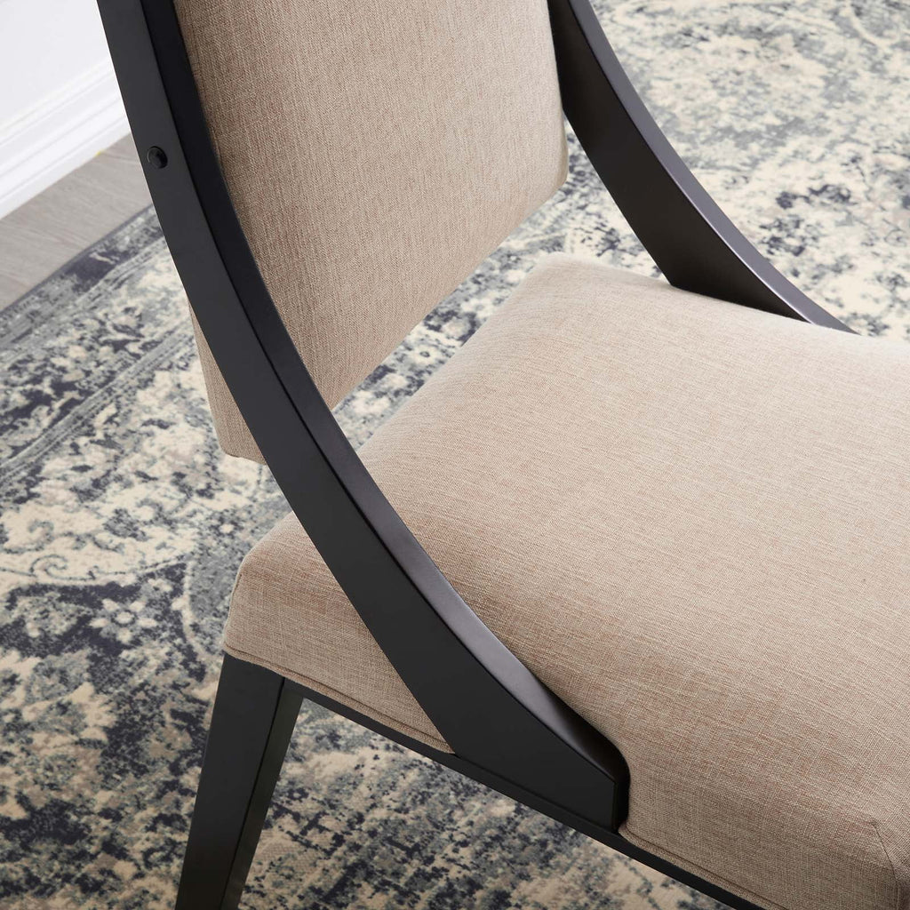Beige Upholstered Fabric Dining Chairs, Set of 2 H797048